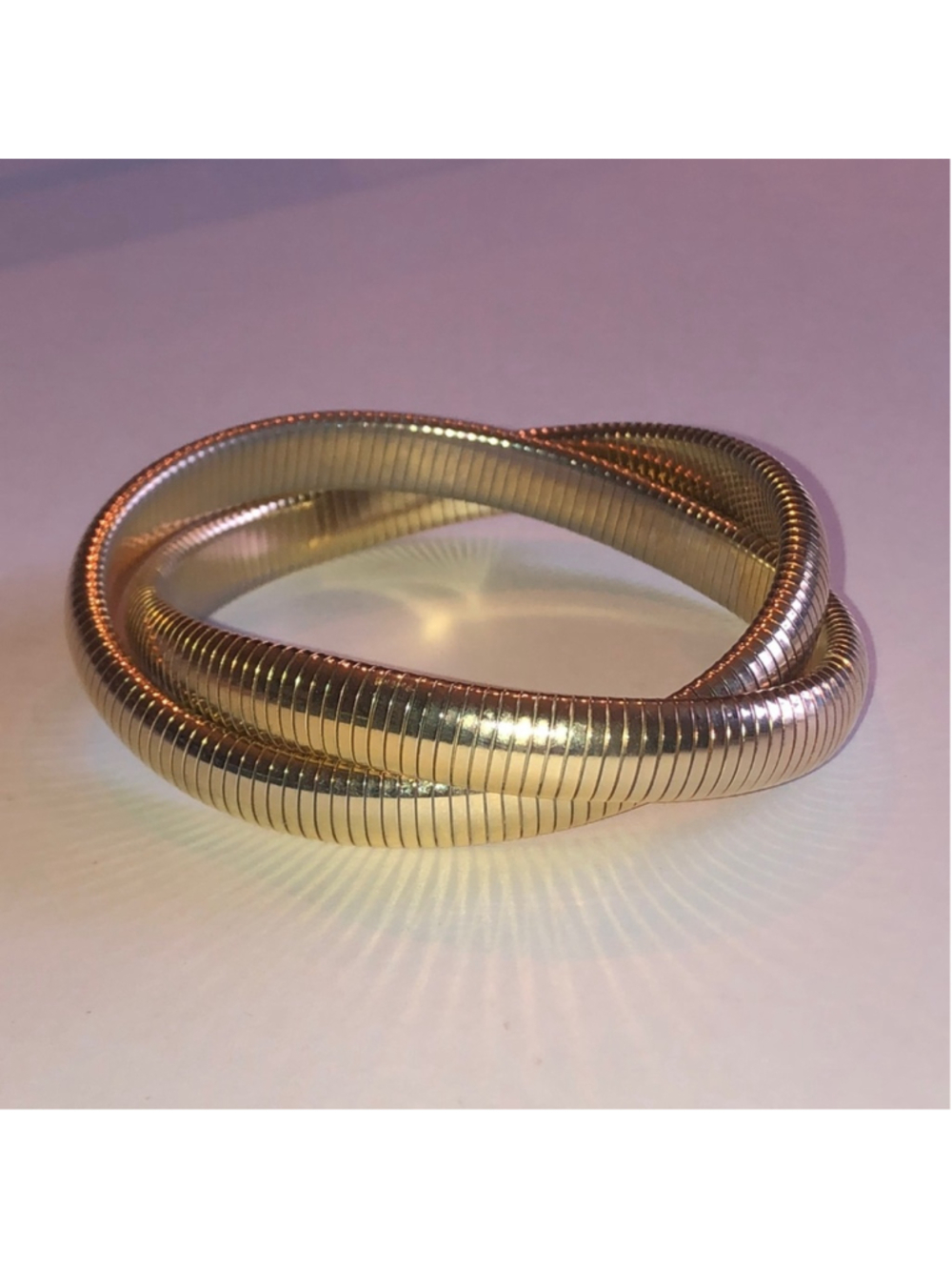 Vintage Gold Tone Flexible Coil Bracelet